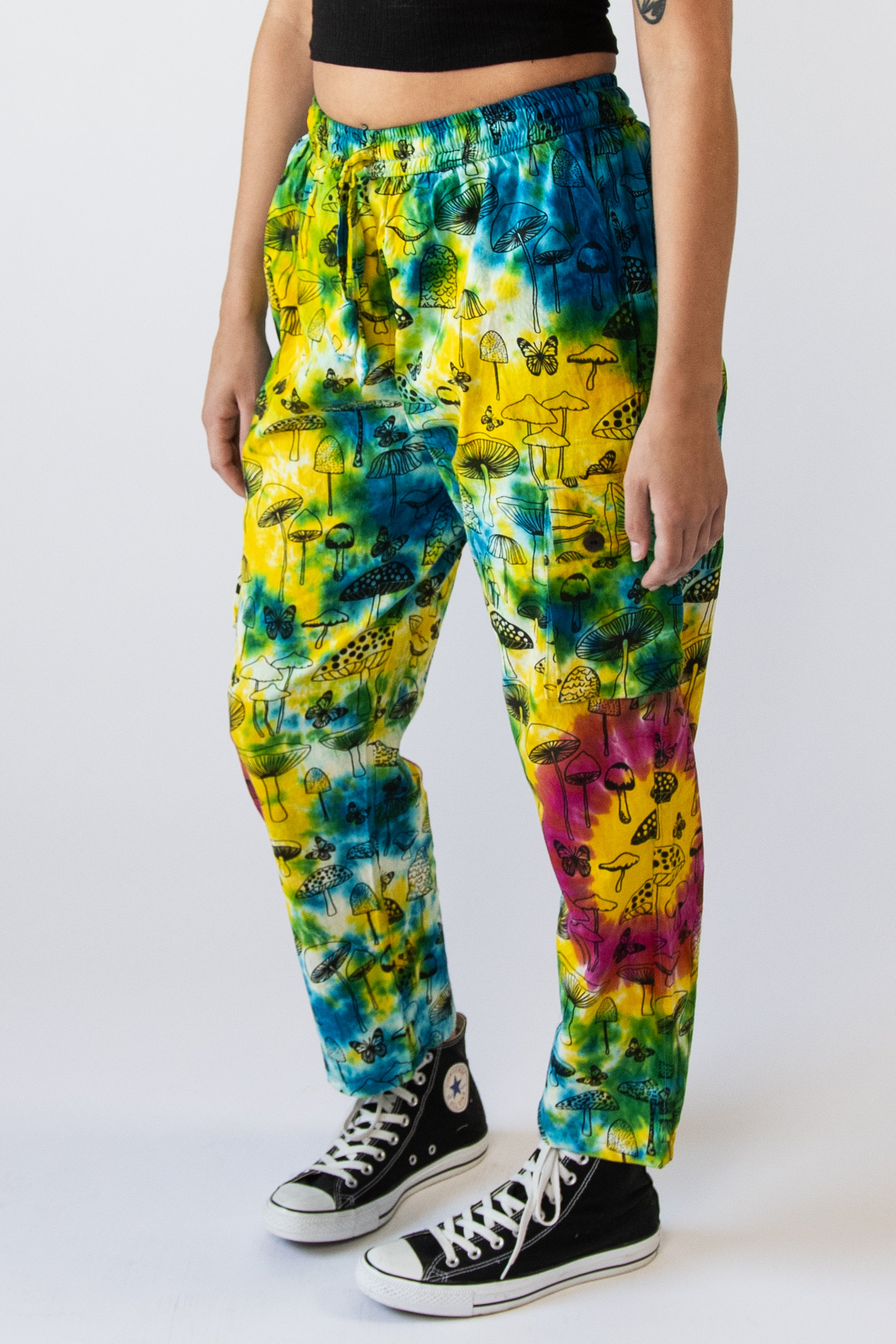 Tie Dye Mushroom Cargo Pants