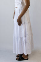 Eyelet Tiered Maxi Skirt