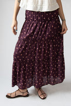 Floral Print Tiered Maxi Skirt