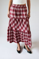 Tiered Flannel Maxi Skirt