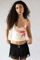 Tropical Flower Mesh Cami