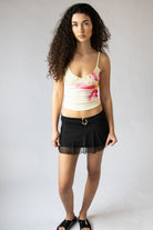 Tropical Flower Mesh Cami