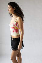 Tropical Flower Mesh Cami