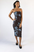 Lillies Mesh Tube Midi Dress