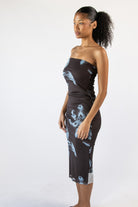 Lillies Mesh Tube Midi Dress
