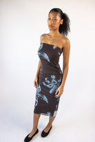 Lillies Mesh Tube Midi Dress