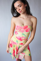 Tube Top Hanky Hem Mini Dress