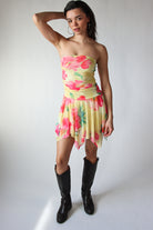 Tube Top Hanky Hem Mini Dress