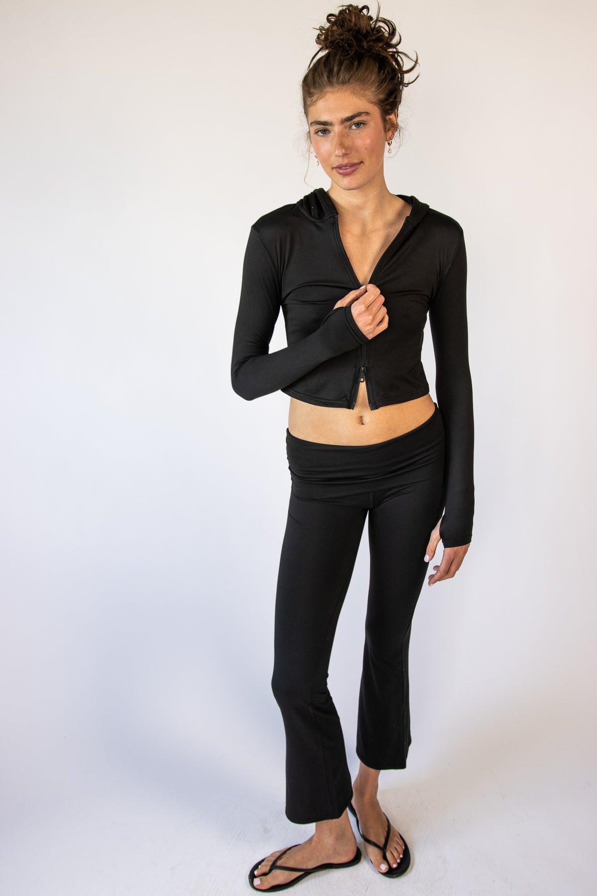 Two Way Zip Fleece Lined Hoodie