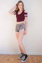 Grey Velvet Dolphin Shorts 1