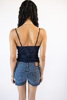 Mesh Flocked Babydoll Cami