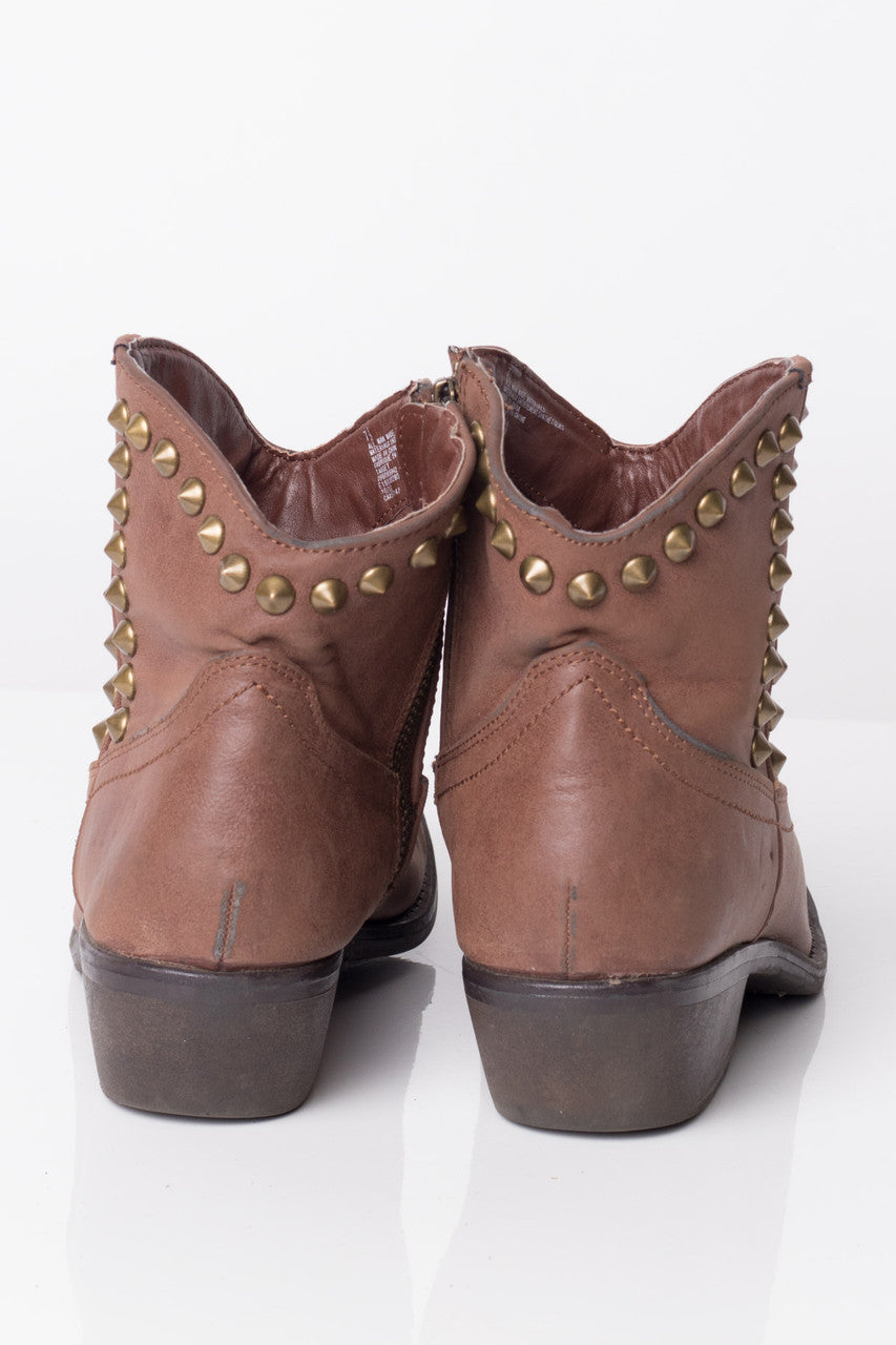 Brown Studded Ankle Boots (7.5)