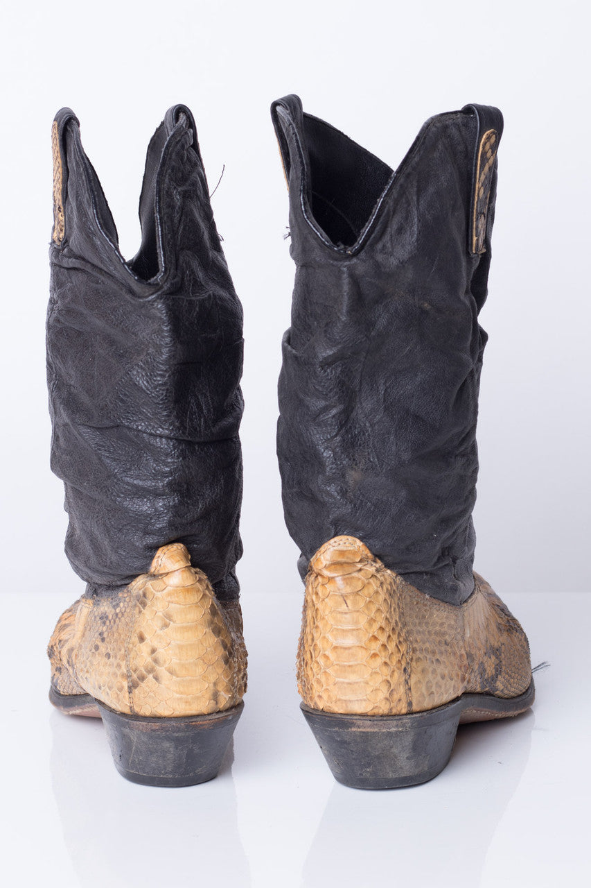 Snakeskin Vintage Cowboy Boots (10 D)