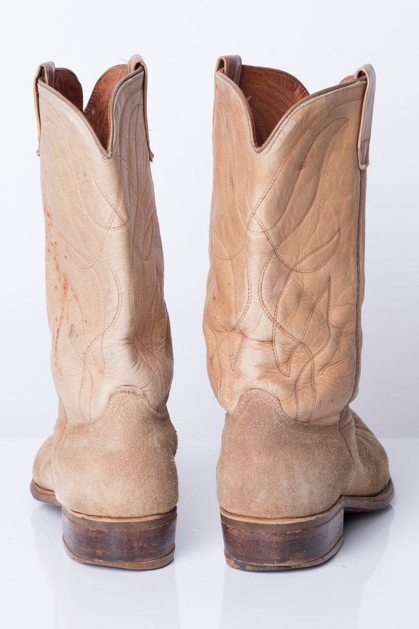 Tan Leather Vintage Cowboy Boots (12D)