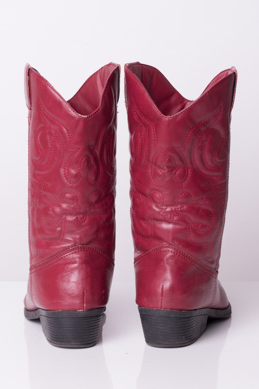 Red Vegan Cowboy Boots (10M)