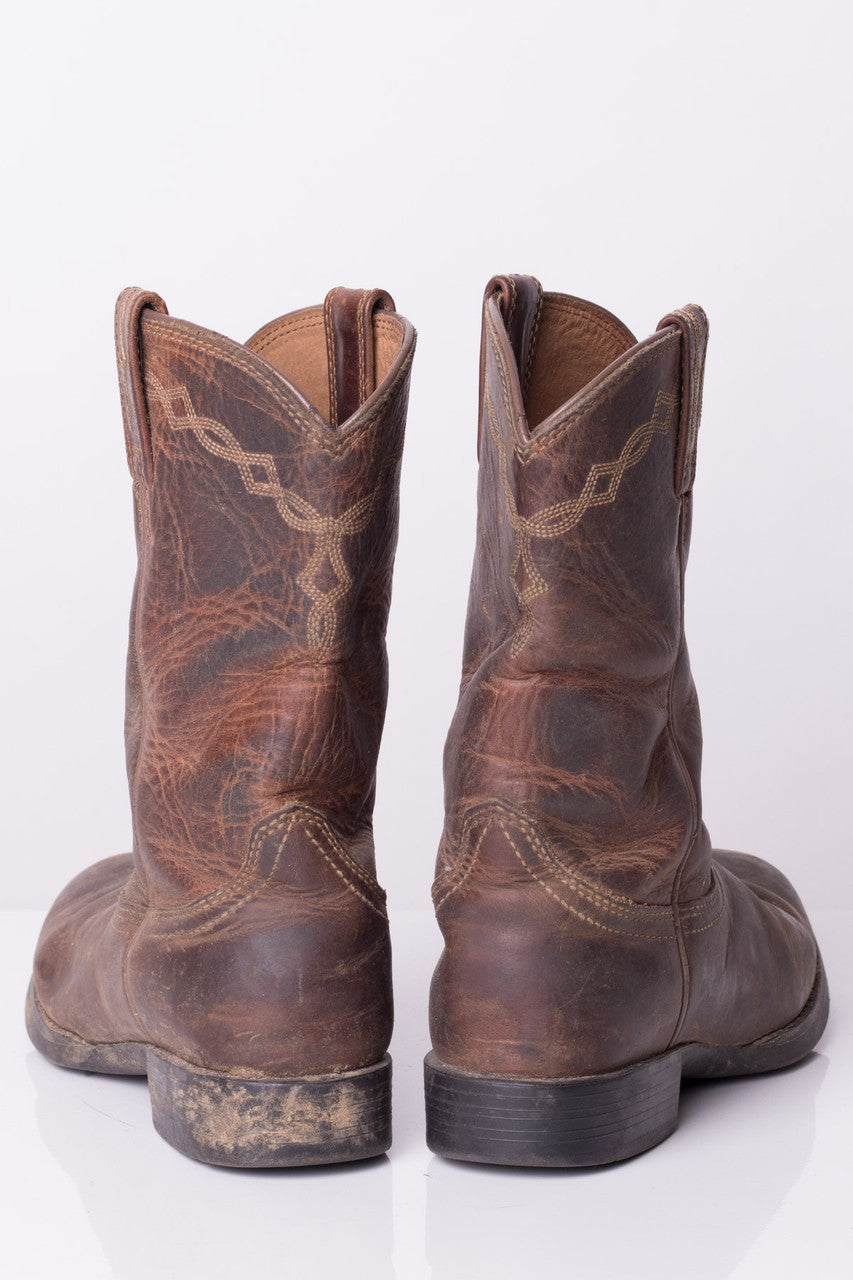 Brown Leather Ariat Cowboy Boots (7.5B)
