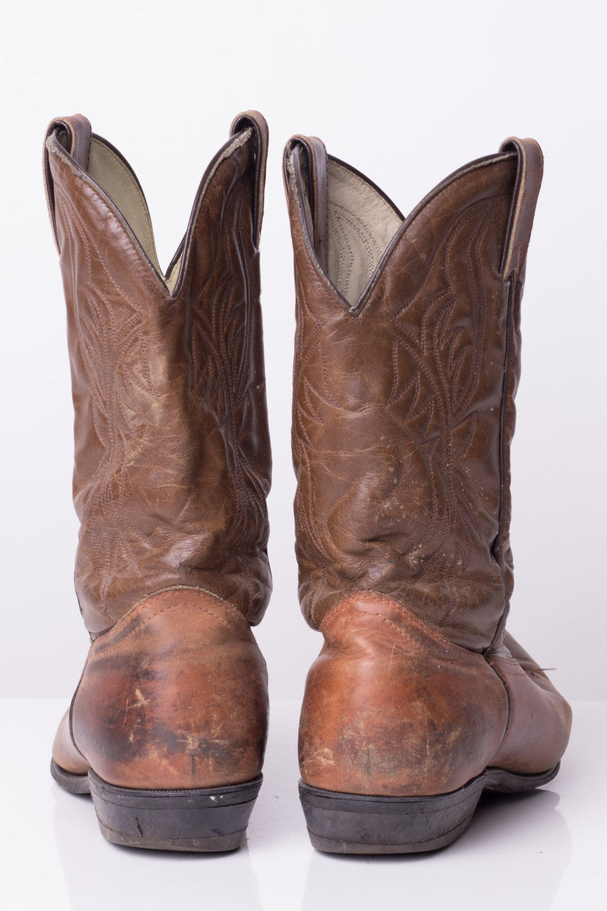 Brown Leather Vintage Cowboy Boots (8)