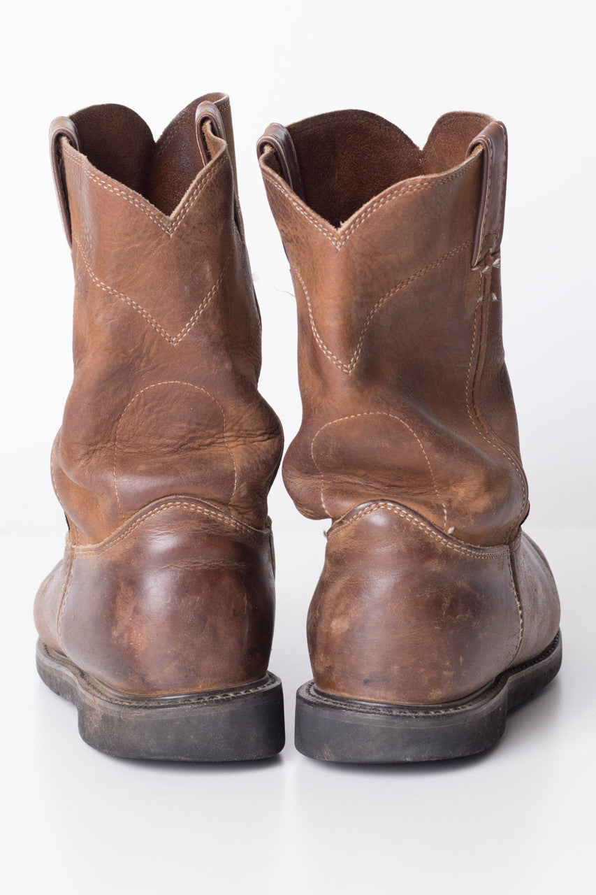 Brown Leather Pecos Cowboy Boots (10EE)
