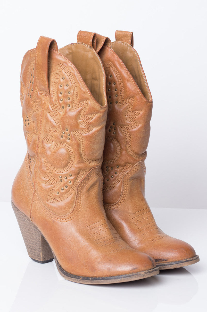 High Heel Studded Boots (7.5 M)