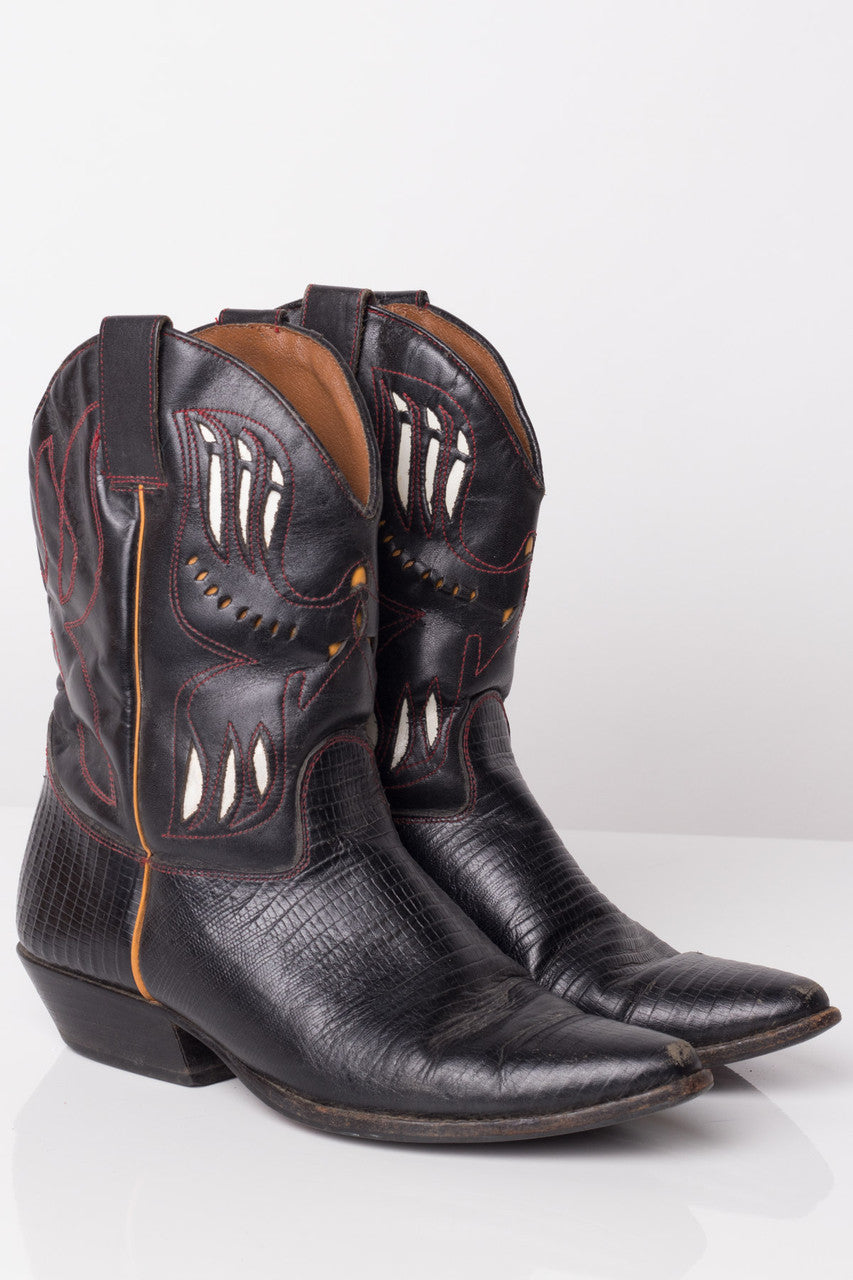 Vintage Leather Cowboy Boots (8D)