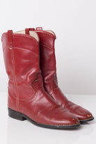 Red Leather Vintage Cowboy Boots (8.5 M)