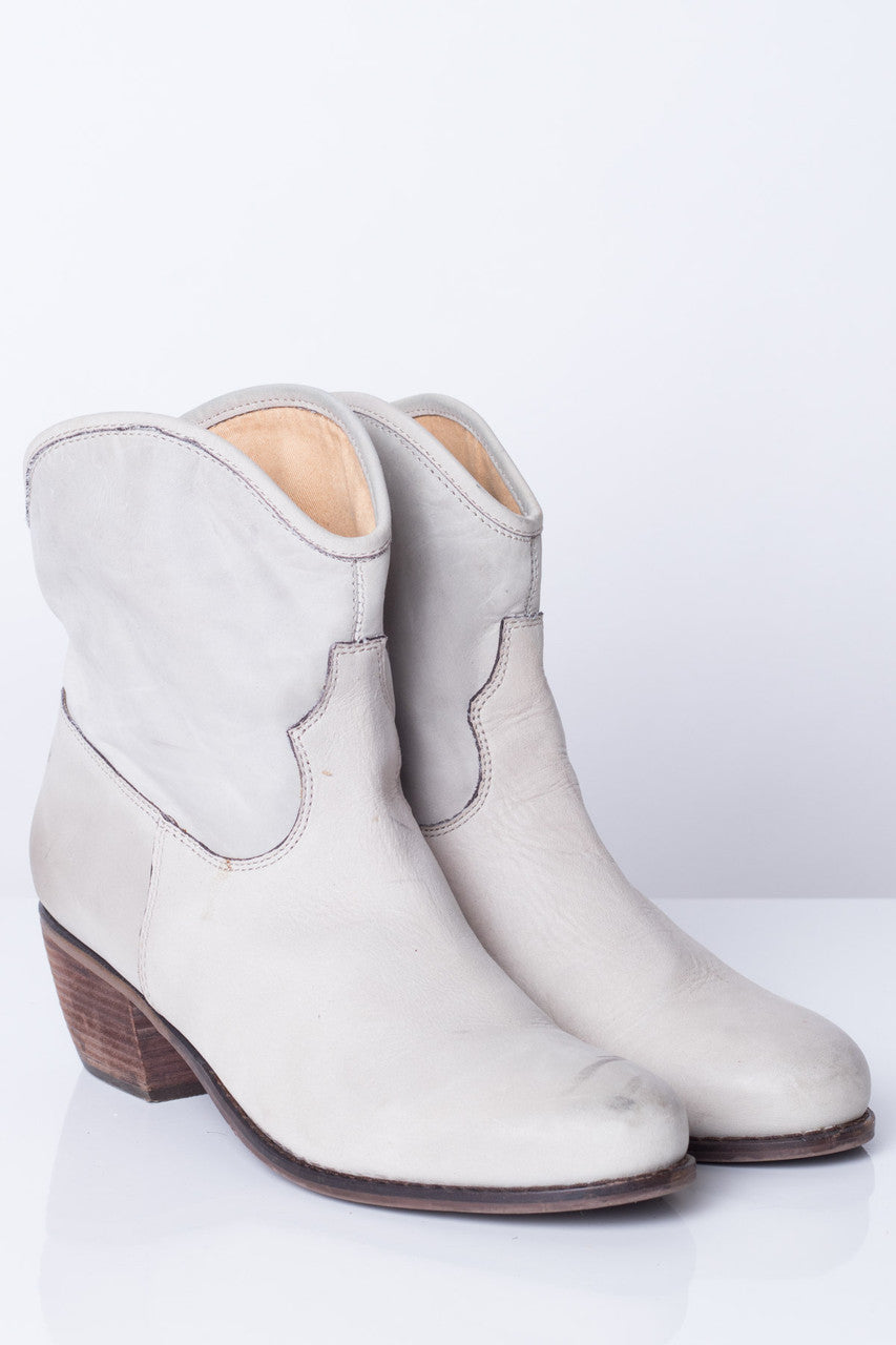 Grey Leather Ankle Boots (11M)