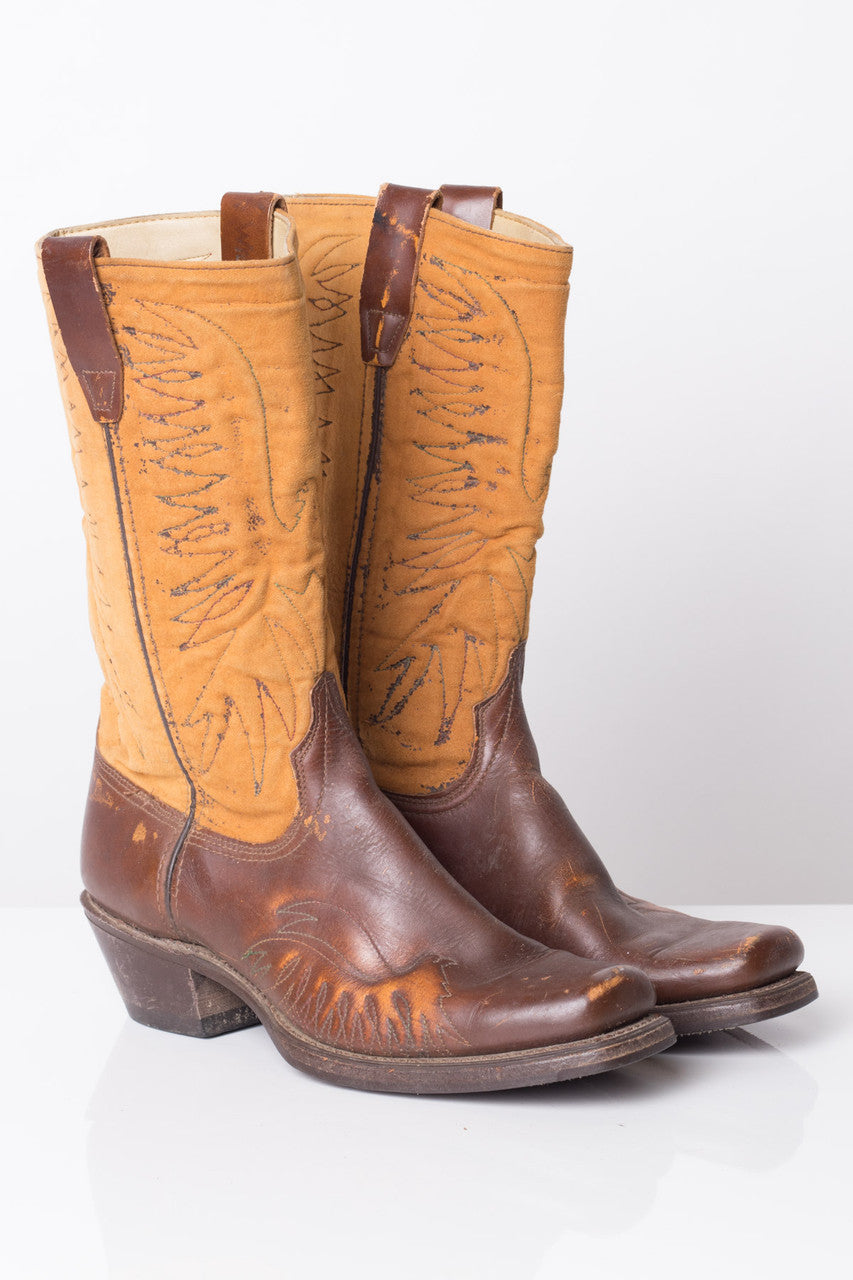 Two-Toned Vintage Cowboy Boots (8EE)
