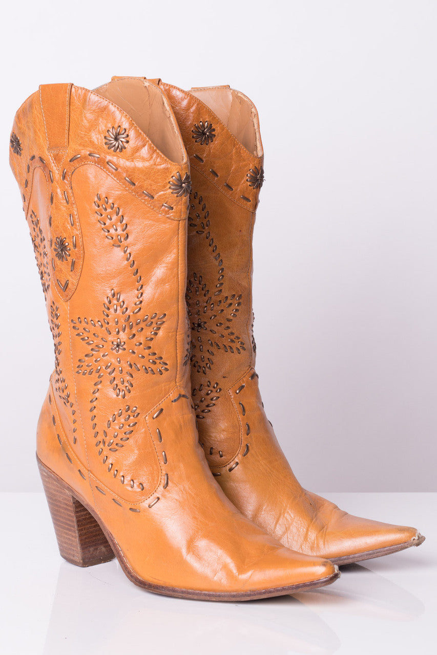 Embroidered Tall Cowboy Boots