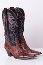Two-Toned Embroidered Cowboy Boots (7M)