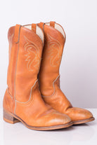 Vintage Orange Leather Cowboy Boots (9.5W)