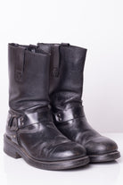 Black Leather Round Toe Boots (8.5)