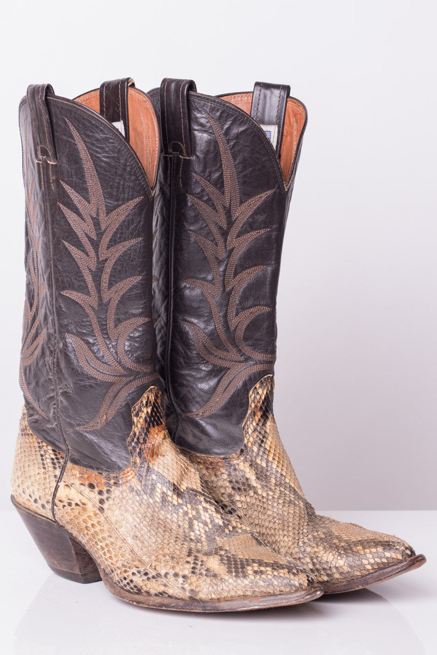 Vintage Nocona Snakeskin Cowboy Boots (9.5D)