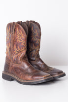 Flaming Square Toe Justin Cowboy Boots (8D)