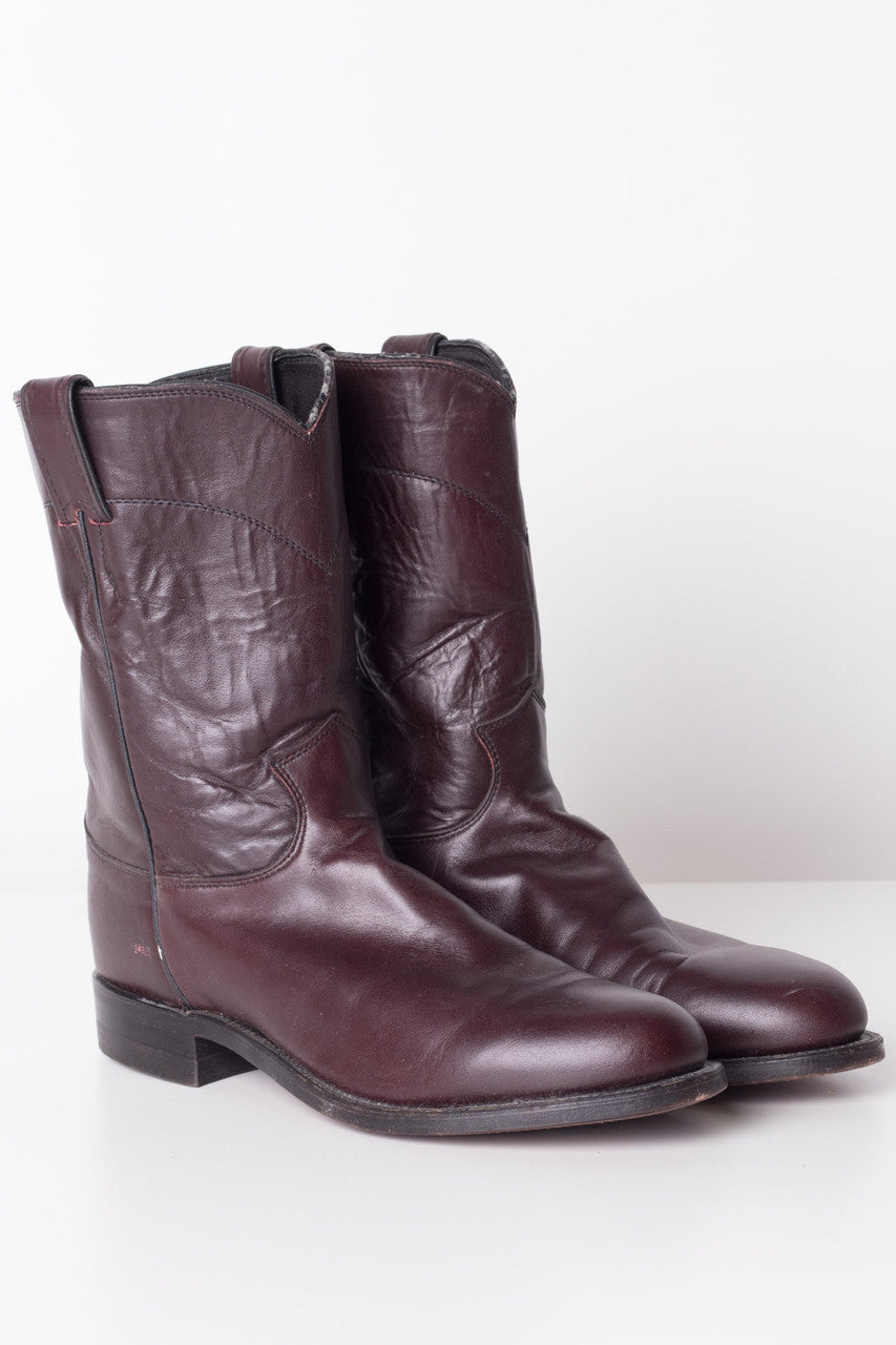 Oxblood Justin Pecos Boots (9.5D)