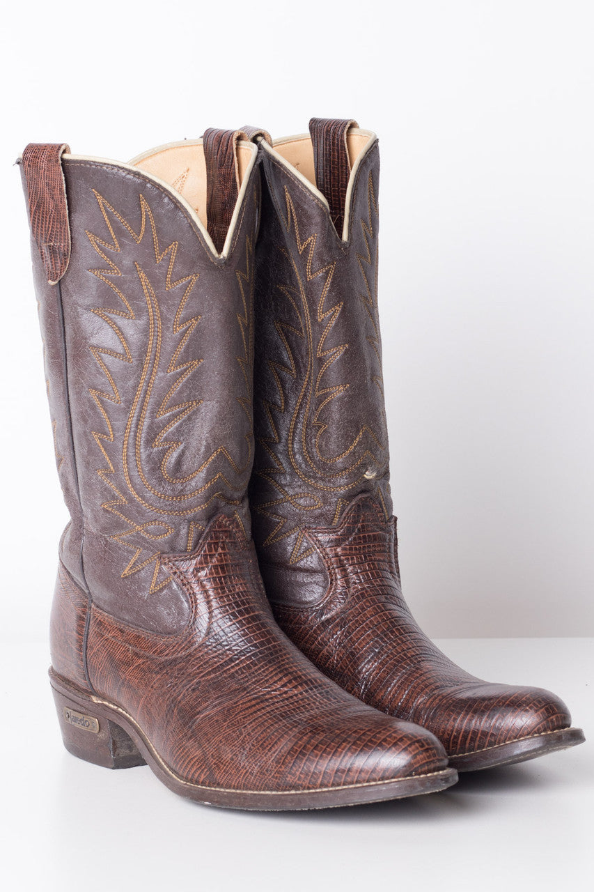 Faux Lizard Vintage Cowboy Boots (10.5D
