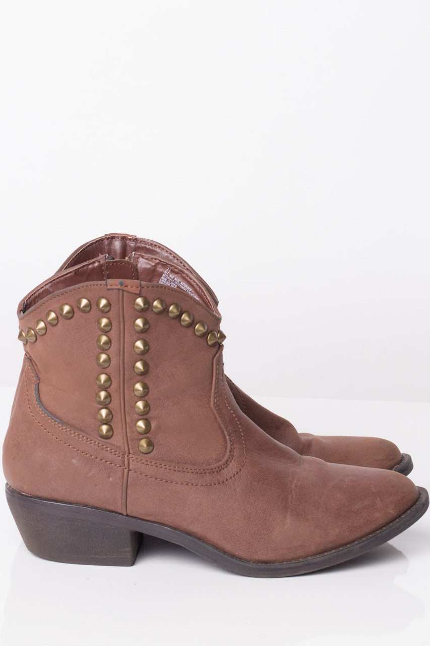 Brown Studded Ankle Boots (7.5)