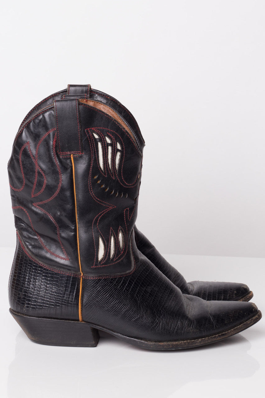 Vintage Leather Cowboy Boots (8D)