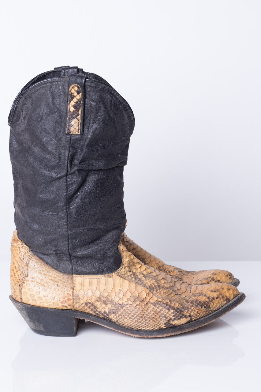 Snakeskin Vintage Cowboy Boots (10 D)