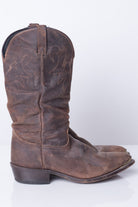 Detailed Leather Vintage Cowboy Boots (10D)