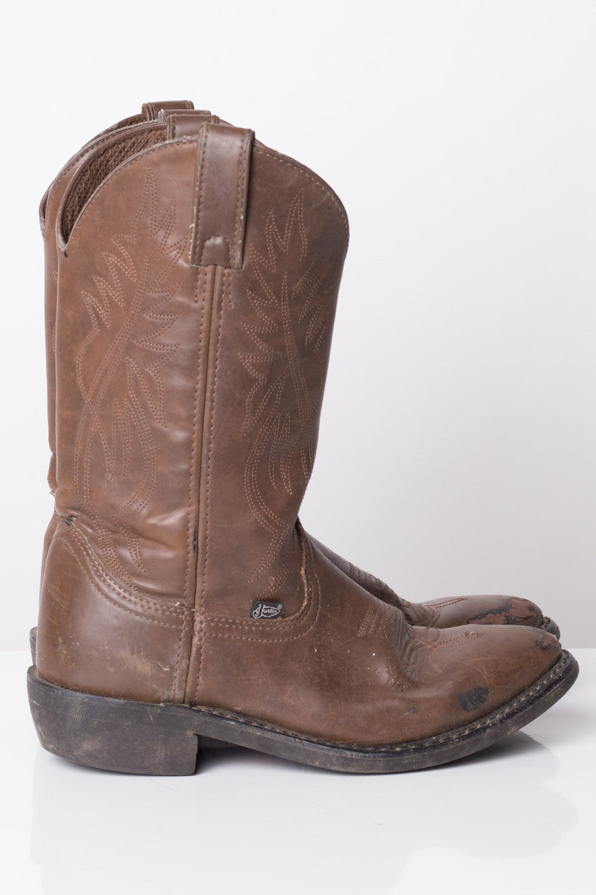 Brown Justin Vintage Cowboy Boots (7D)