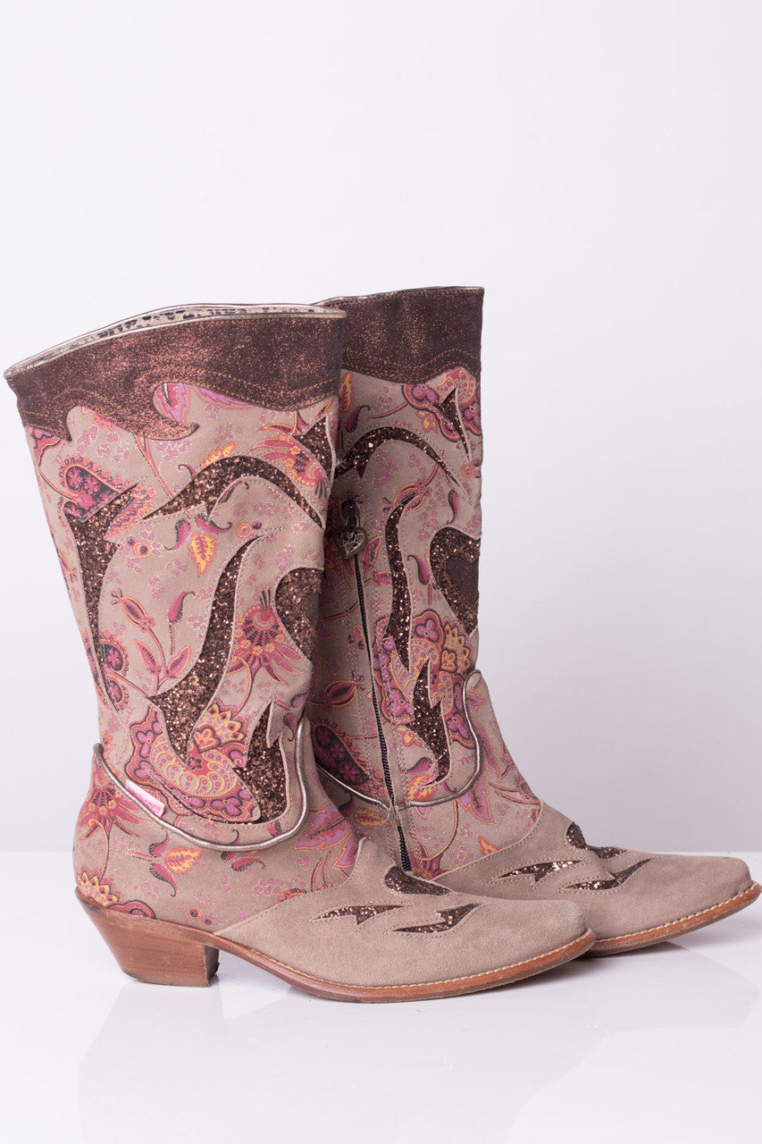 Roberto Cavalli Glittered Cowboy Boots (7)