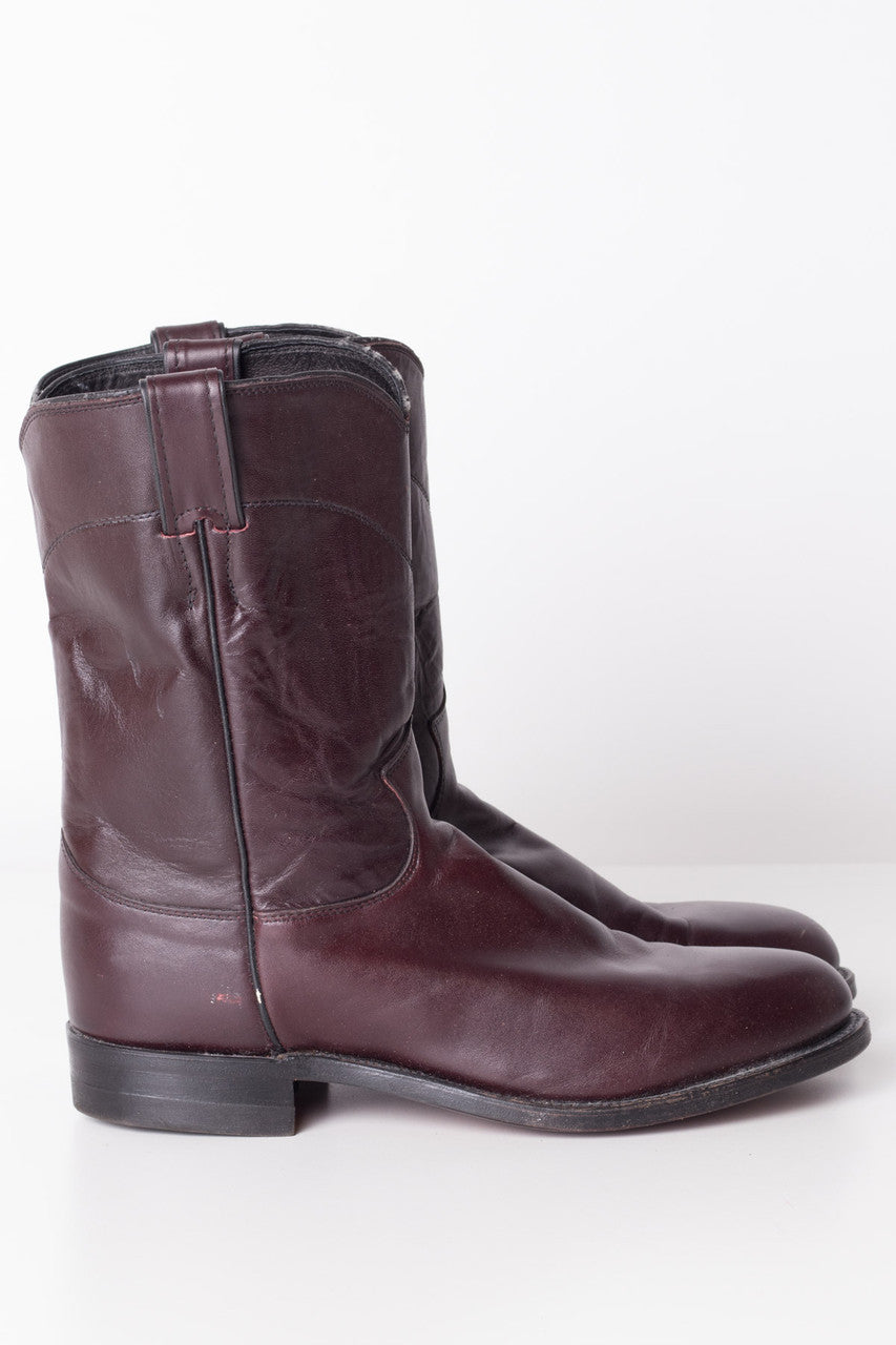 Oxblood Justin Pecos Boots (9.5D)