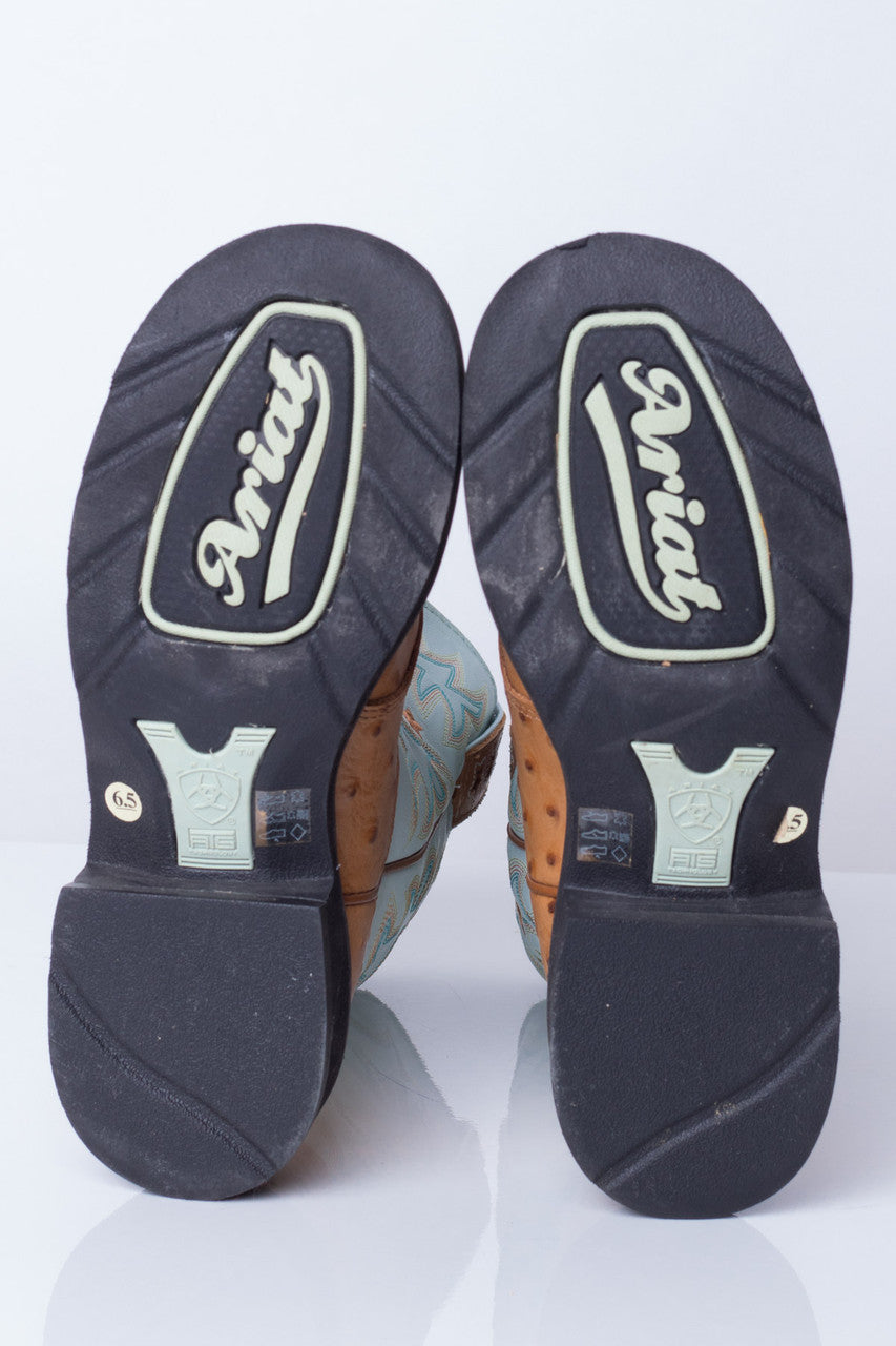 Two-Toned Ostrich Ariat Boots (6.5 B)