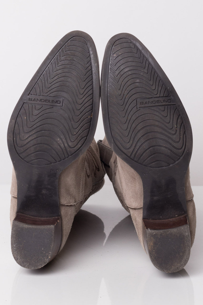 Grey Suede Vintage Cowboy Boots (8 M)