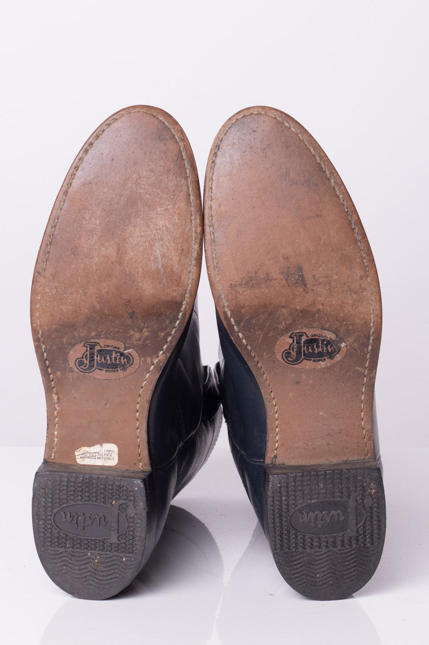 Deep Blue Justin Cowboy Boots (5.5B)