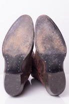 Burgundy Embroidered Justin Cowboy Boots (9D)