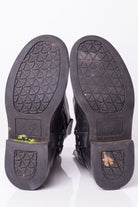 Black Leather Round Toe Boots (8.5)