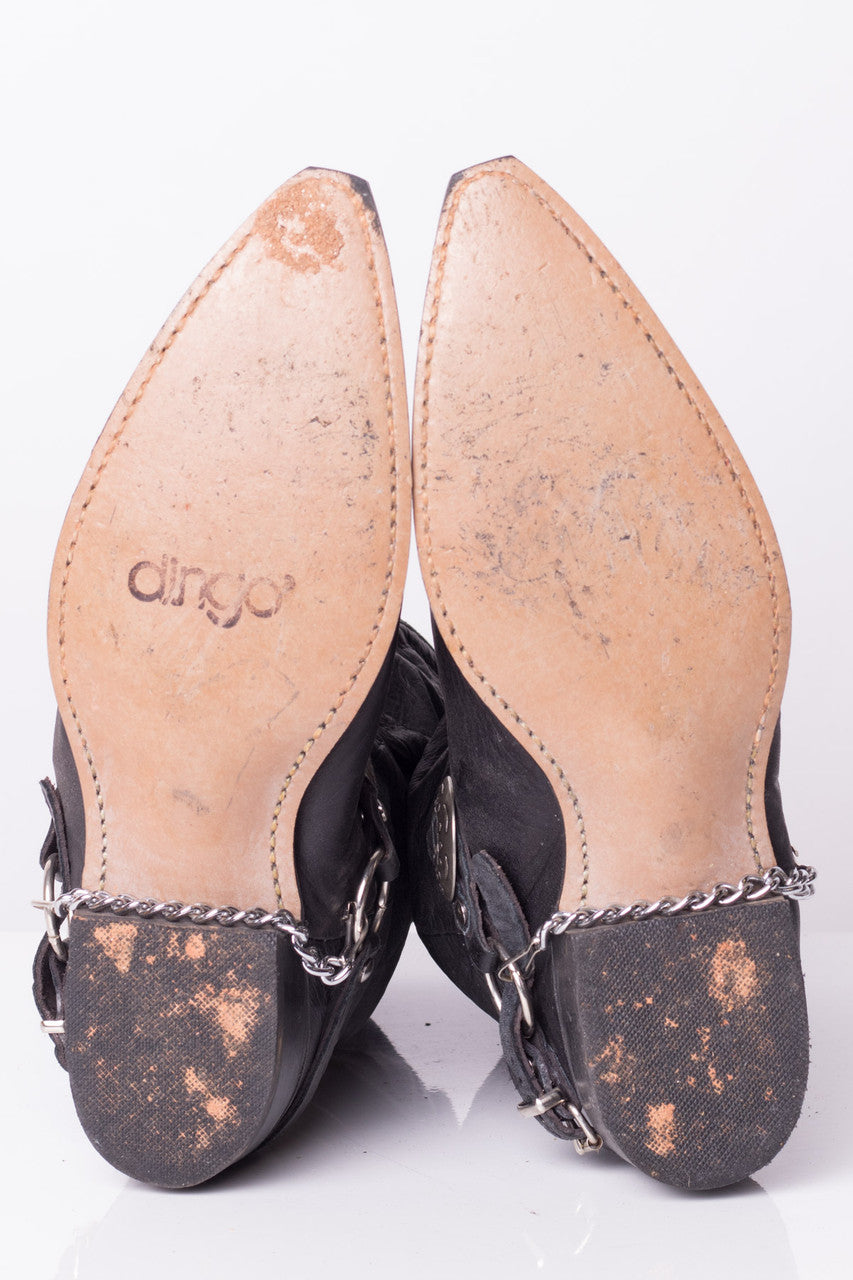 Vintage Silver Buckled Cowboy Boots (9.5D)