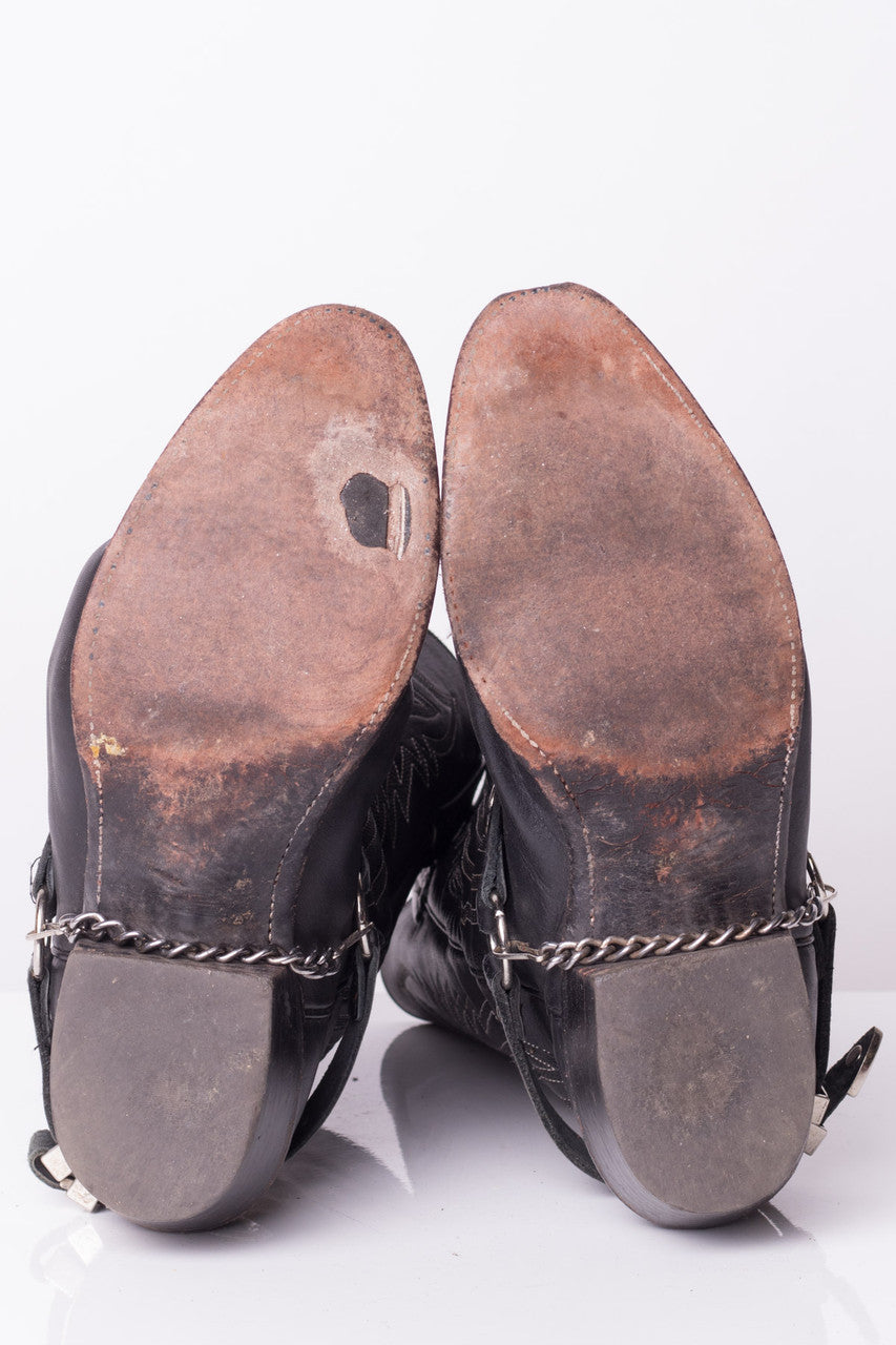 Silver Buckled Vintage Cowboy Boots (10D)