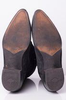 Black Suede Vintage Cowboy Boots (11D)